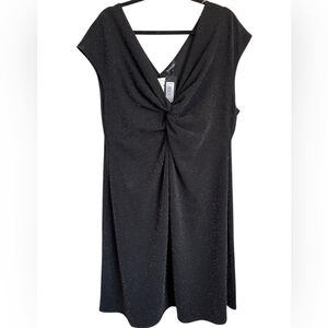 Bebe Shimmer Knotted Front Black Party Dress New with Tags Sz 3X